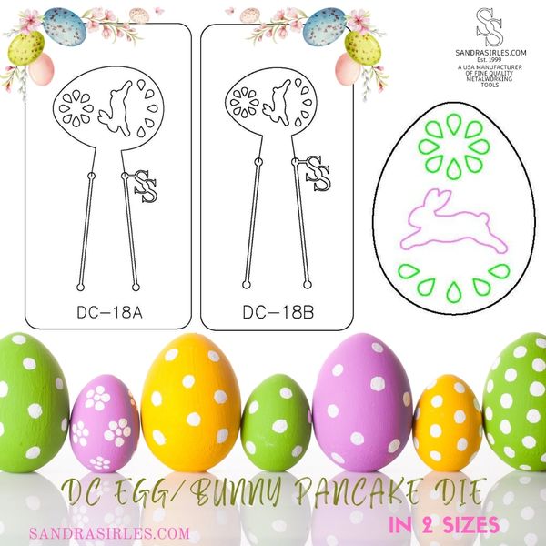 PANCAKE DIE WITH DESIGN CUTOUT: DC-18 EGG/BUNNY