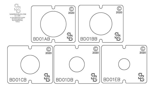 SS BLANKING DIE 3 PIECE SET BD01 ROUND