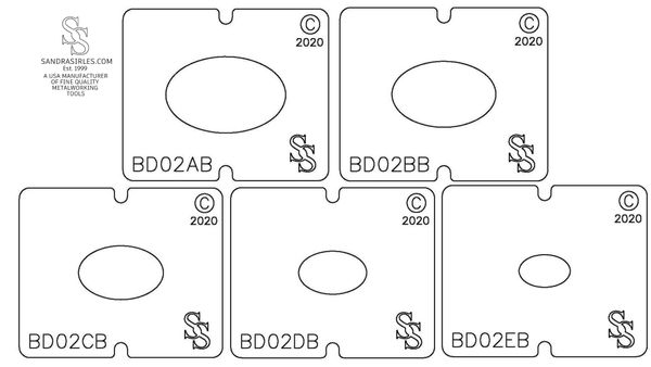 SS BLANKING DIE 3 PIECE SET BD02 OVAL