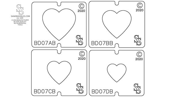 SS BLANKING DIE 3 PIECE SET BD07 HEART