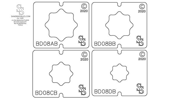 SS BLANKING DIE 3 PIECE SET BD08 DESIGN