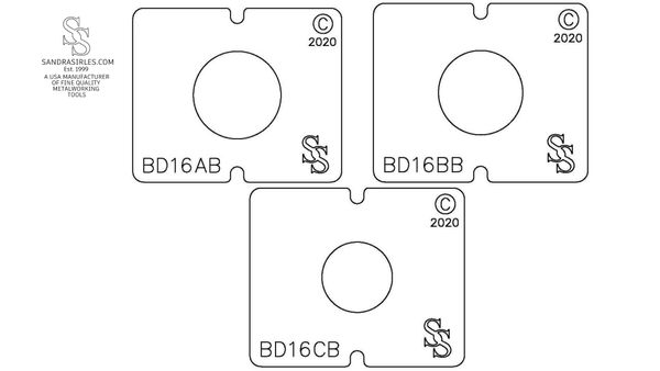 SS BLANKING DIE 3 PIECE SET BD16 ROUND 32MM, 30MM, OR 25MM SET