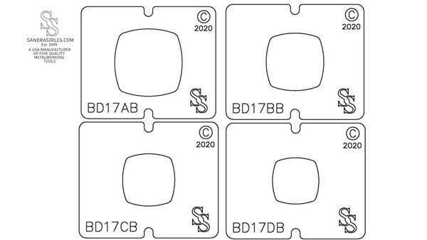 SS BLANKING DIE 3 PIECE SET BD17 SQUARE ROUNDED