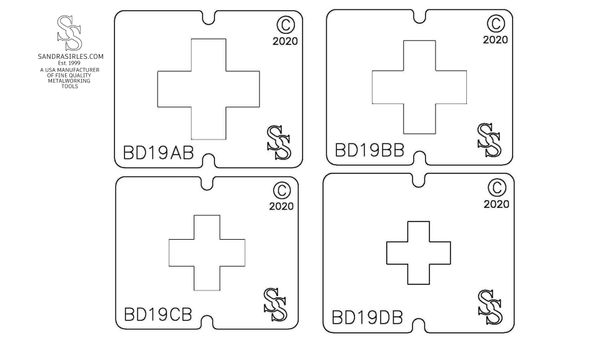 SS BLANKING DIE 3 PIECE SET BD19 CROSS