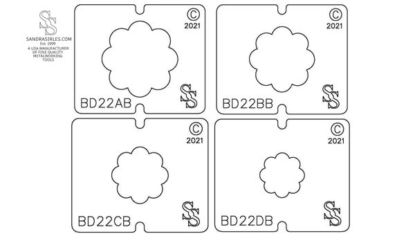 SS BLANKING DIE 3 PIECE SET BD22 SCALLOP ROUND