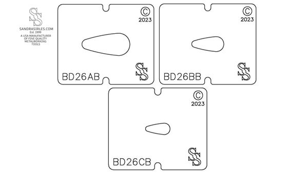 SS BLANKING DIE 3 PIECE SET BD26 SHAPE