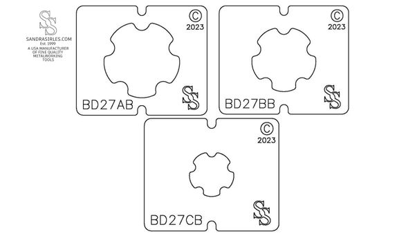 SS BLANKING DIE 3 PIECE SET BD27 DESIGN