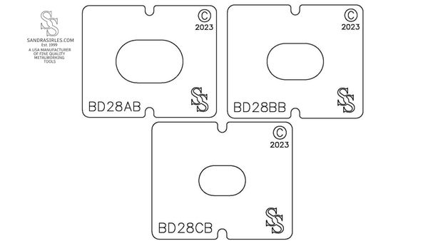 SS BLANKING DIE 3 PIECE SET BD28 SHAPE