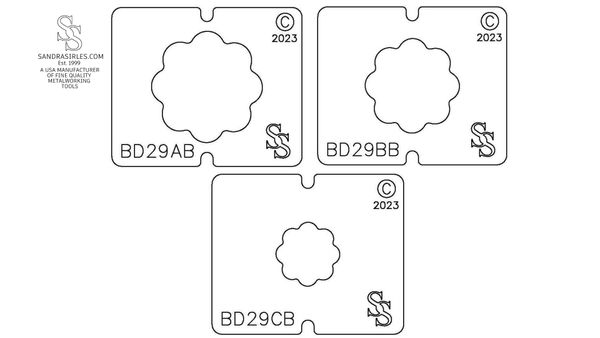 SS BLANKING DIE 3 PIECE SET BD29 FLOWER