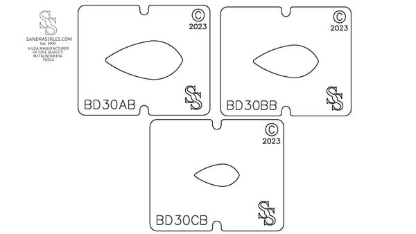 SS BLANKING DIE 3 PIECE SET BD30 SHAPE