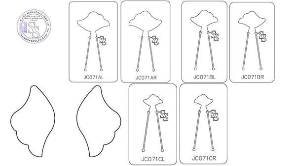 PANCAKE DIE JC071 EARRING COMPONENT LEFT OR RIGHT