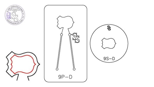 S&P DUOS: SILHOUETTE & PANCAKE DIE DUO: 9S-D, 9P-D LAW ENFORCEMENT BADGE