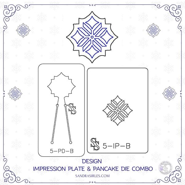 IMPRESSION PLATE & PANCAKE DIE COMBO 5- DESIGN/DESIGN