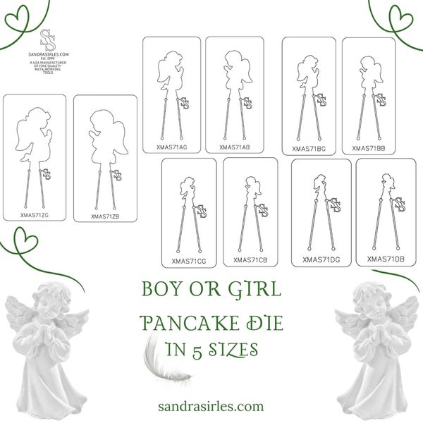 PANCAKE DIE XMAS71 CHRISTMAS ORNAMENT GIRL OR BOY