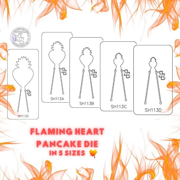 PANCAKE DIE SH113 SHAPE FLAMING HEART