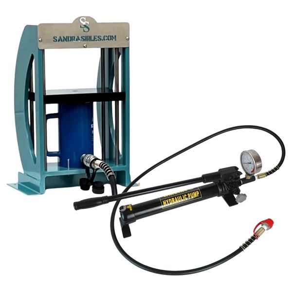 SS SIGNATURE HYDRAULIC JEWELRY PRESS 20 OR 30-TON W/CYLINDER- HYDRAULIC HAND POWER PUMP W/GAUGE