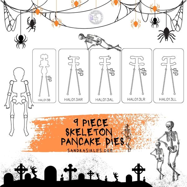 PANCAKE DIE HAL013S 9 PIECE SKELETON SET