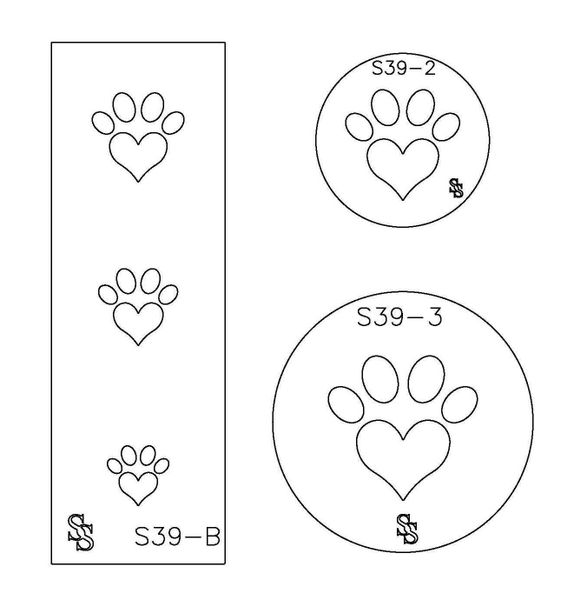 SILHOUETTE DIE S39 HEART / PAW DESIGN