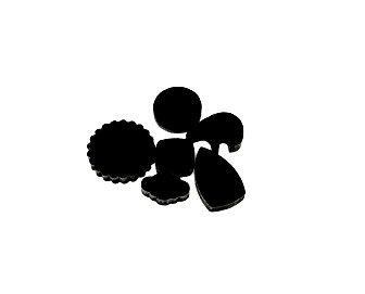 BAG OF 6 FUN SHAPED PIECES OF URETHANE - 95/90 DUROMETER