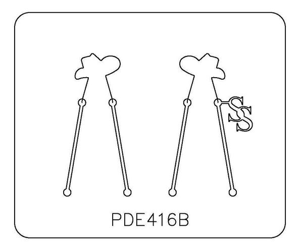 PANCAKE DIE PDE416 EARRINGS COWBOY HAT