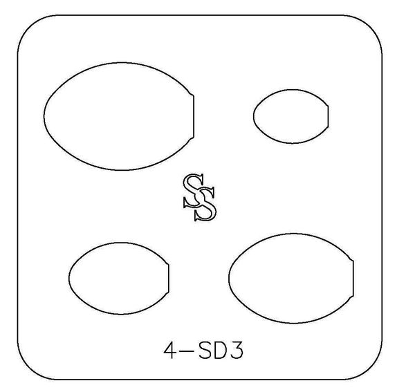 4-SD: 1 SILHOUETTE DIE W/ 4 SPOON BOWL DESIGNS: 4-SD3