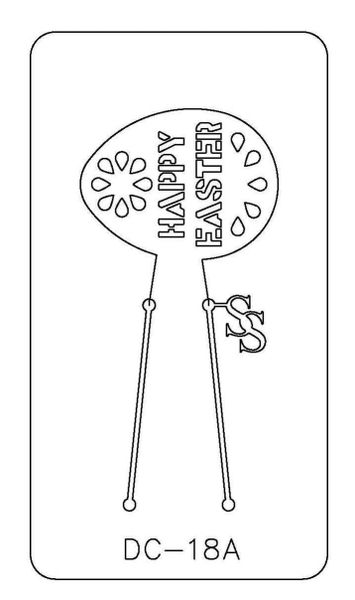 PANCAKE DIE WITH DESIGN CUTOUT: DC-18 EGG/LETTERING