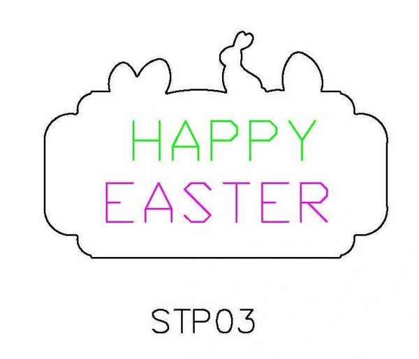 PANCAKE DIE STP03 STAMPING PLAQUE BUNNY/EGGS