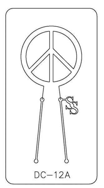 PANCAKE DIE WITH DESIGN CUTOUT: DC-12 ROUND/PEACE SIGN
