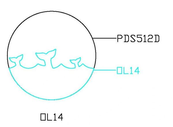 PANCAKE DIE OVERLAY-14 OL-14 3 WHALES TAIL/OCEAN