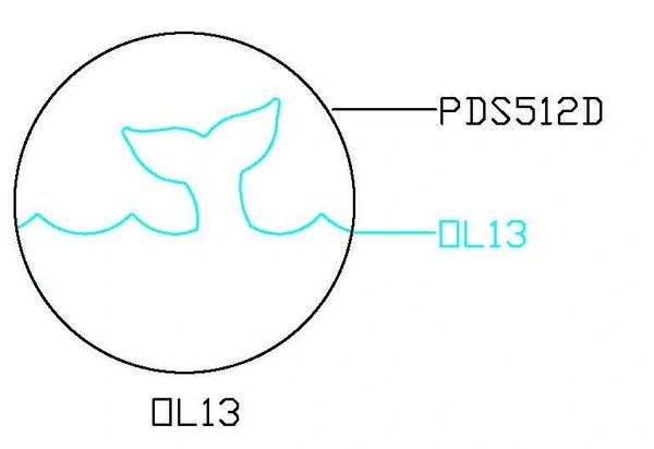 PANCAKE DIE OVERLAY-13 OL-13 Lg. WHALES TAIL/OCEAN