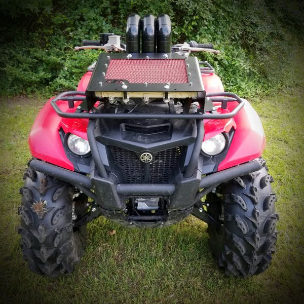 NEW Wild Boar Radiator Relocation Kit with Silver Grizzly Logo for Yamaha Grizzly 700 & Kodiak 700 2014-Up