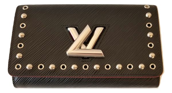SOLD Louis Vuitton Twist Lock Wallet on Chain WOC Clutch Black Leather | 0