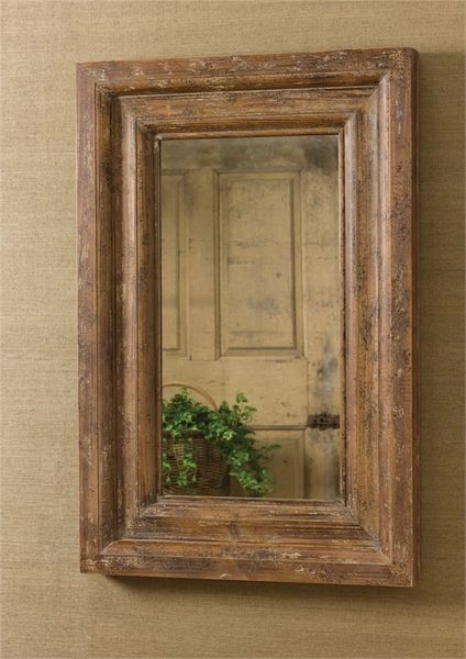 Distressed Wood Mirror GENEVA COUNTRY STORE   Rs=w 600,h 600