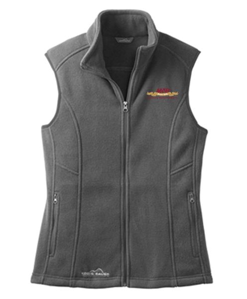 Eddie Bauer® Ladies' Full-Zip Fleece Vest Steel Grey MNB Logo