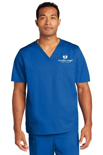 Adult Chest Pocket V-Neck Scrub Top