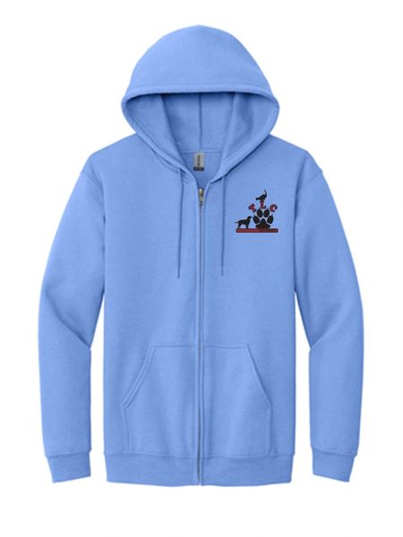 Gildan® Men's Heavy Blend™ Full-Zip Hooded Sweatshirt Columbia Blue