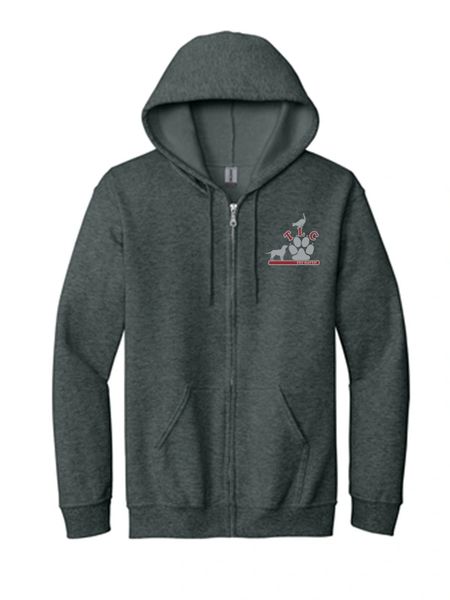 Gildan® Men's Heavy Blend™ Full-Zip Hooded Sweatshirt Dark Heather Grey