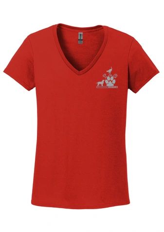 Gildan Softstyle® Women's Fit V-Neck T-Shirt Red