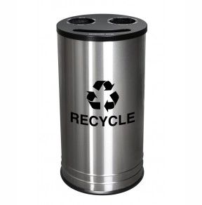 Stainless Steel Smiley™ Triple Recycling Receptacle