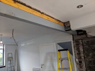 Internal load bearing wall removed & existing support beam connection to new steel RHS - Kelvinside