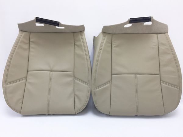 2007-2014 Tahoe Suburban Seat Cover Leather Driver+Passenger Bottoms Light Cashmere TAN
