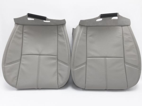 2007-2014 Tahoe Suburban Seat Cover Leather Driver+Passenger Bottoms Light Titanium gray