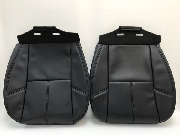 2007-2014 Tahoe Suburban Seat Cover Leather Driver+Passenger Ebony ( black )