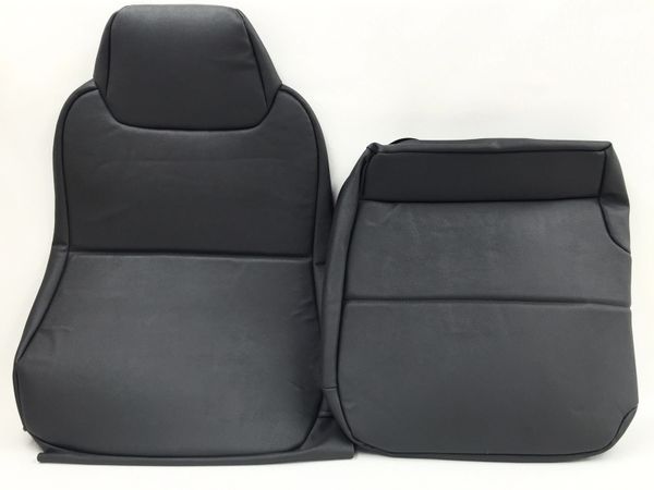 1995-2006 ISUZU NPR AND GMC W-SERIES REPLACEMENT UPHOLSTERY SEAT COVER DRIVER'S BACK & BOTTOM VINYL DARK GRAY