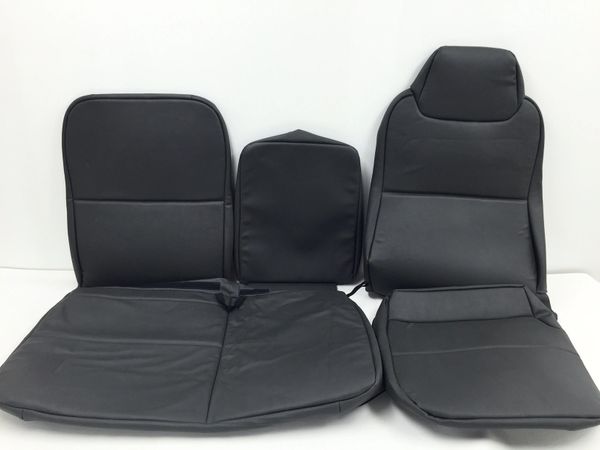 1995-2007 ISUZU NPR AND GMC W-SERIES REPLACEMENT UPHOLSTERY SEAT COVER DRIVER'S COMPLETE SET VINYL DARK GRAY