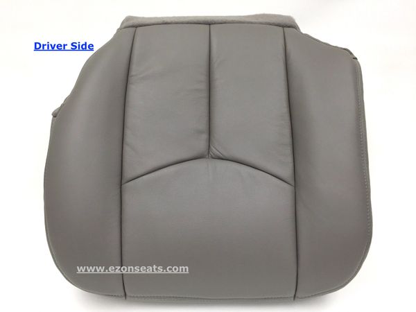 in Vinyl Passenger Bottom Medium Dark Pewter Auto Seat Replacement 2003 2004 2005 2006 2007 Chevy Silverado Avalanche /& GMC Sierra Work Truck Synthetic Leather Seat Cover Light Gray
