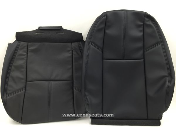 2007-2014 SILVERADO AVALANCHE LEATHER BOTTOM AND BACKREST SEAT COVER EBONY BLACK