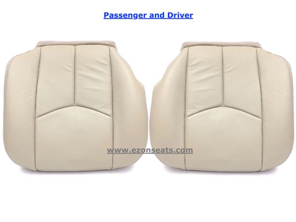 2003-2006 Tahoe Suburban Yukon Leather Seat Cover Driver and Passenger Set Shale (Cream) #522 or 15-i