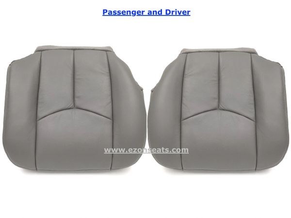 2003-2006 SUBURBAN TAHOE SEAT COVER LEATHER DRIVER AND PASSENGER SET MEDIUM PEWTER