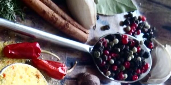 Assorted spices in spoons